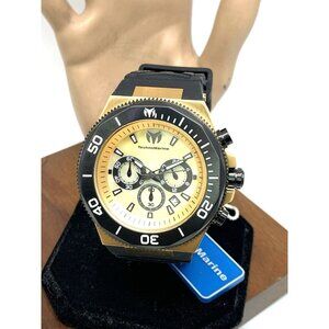 Technomarine Men's Watch TM-222081 Chronograph Quartz Gold Black Rubber Strap